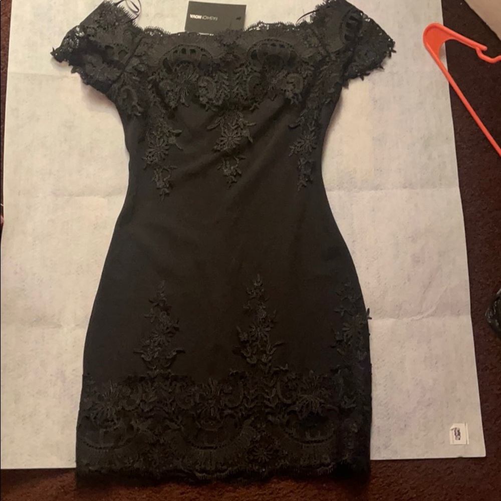 Fashion Nova  Black Lace Dress